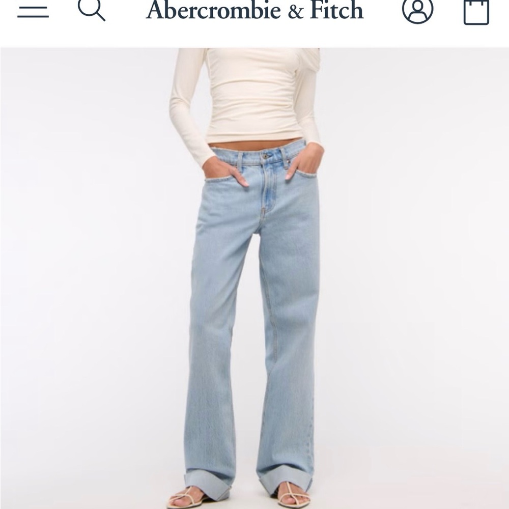 Abercrombie & Fitch Light Blue Baggy low-Rise Jeans